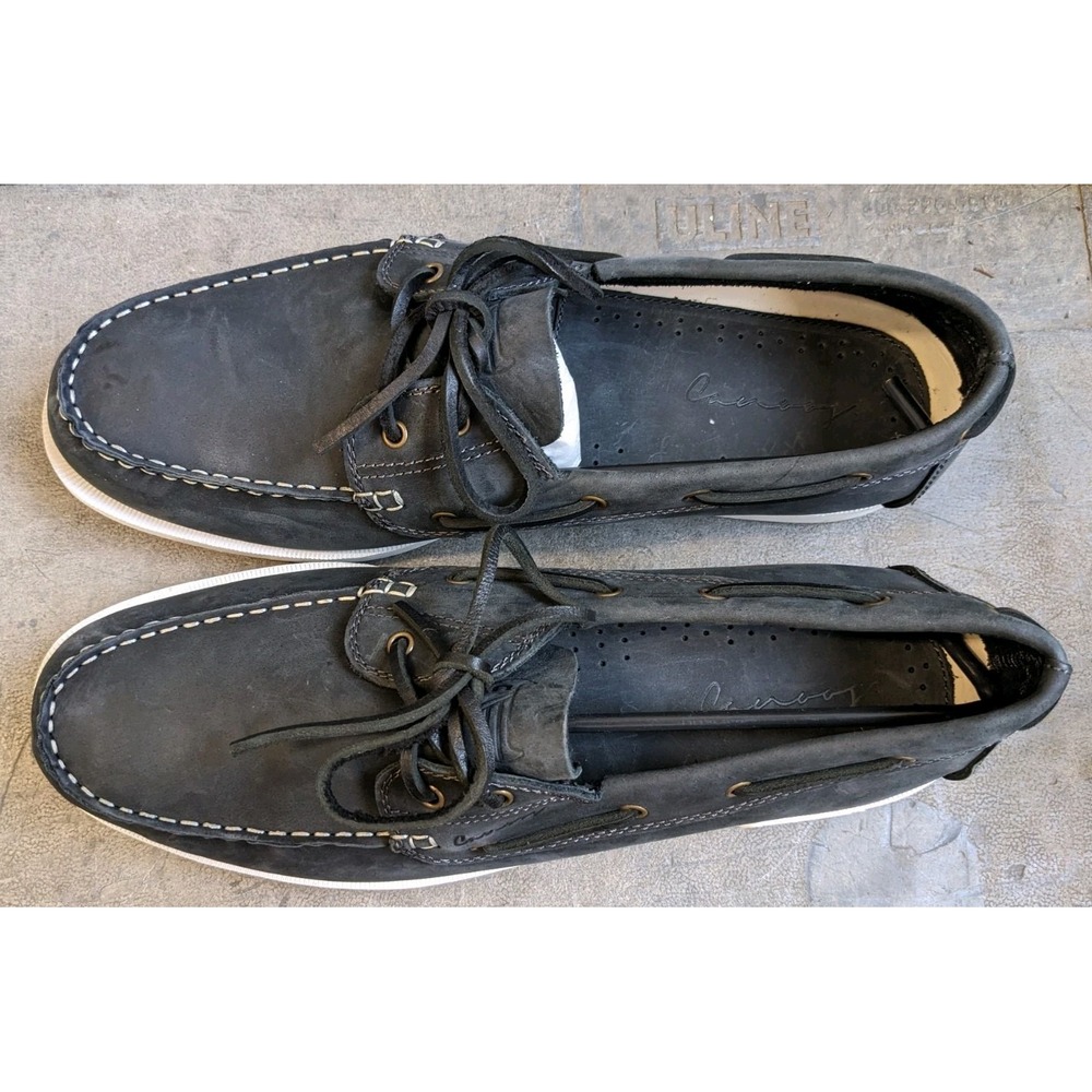 Canoos 2.0 Golf Shoes Mens 13 Dark Gray & White Leather Boat Shoe Loafer - Picture 2 of 6